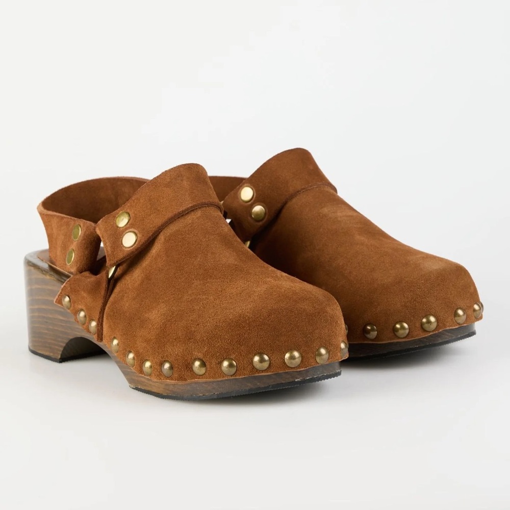 Faraway Cruartz Clogs Suede Cinnamon Size 38